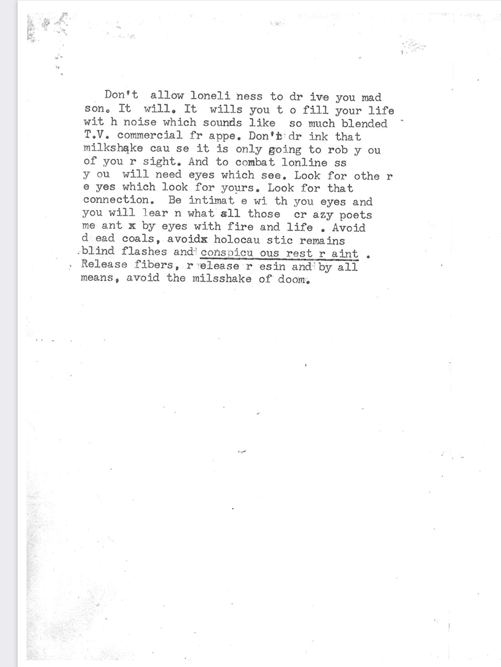 an image of typewritten text